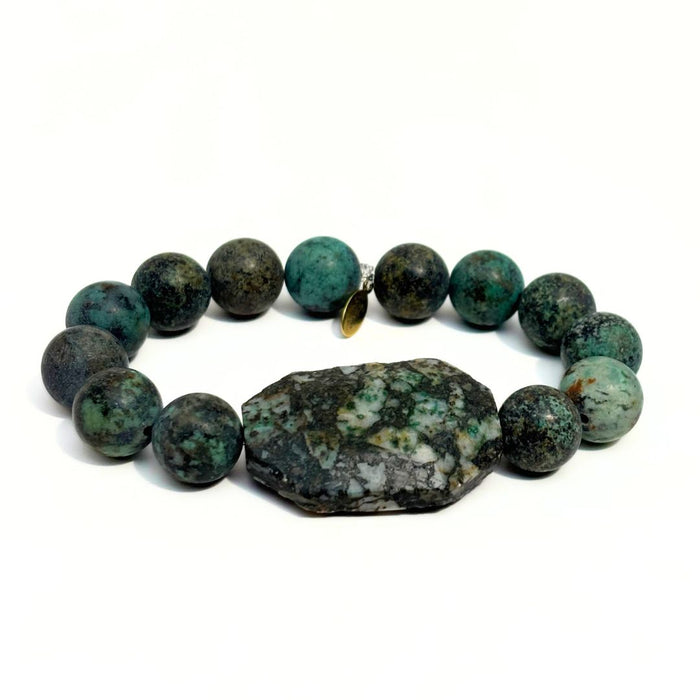 12mm Turquoise Bracelet + Turquoise Center Stone | One-of-a-Kind
