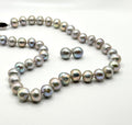 18 INCH SILVER EDISON PEARL NECKLACE + EARRING SET