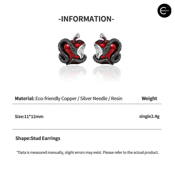 1STXULIE Forbidden Apple Stud Earrings style #01