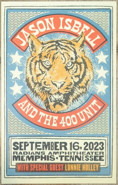 2023 Jason Isbell - Memphis Letterpress Concert Poster by Brad Vetter