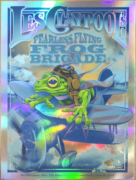 2023 Les Claypool FFFB - Northampton Foil Variant Concert Poster by Nate Dino