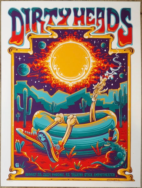 2024 Dirty Heads - Phoenix Silkscreen Concert Poster by Helen Kennedy
