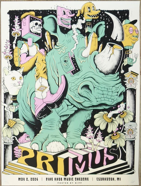 2024 Primus - Clarkston Silkscreen Concert Poster by Chris Gipple