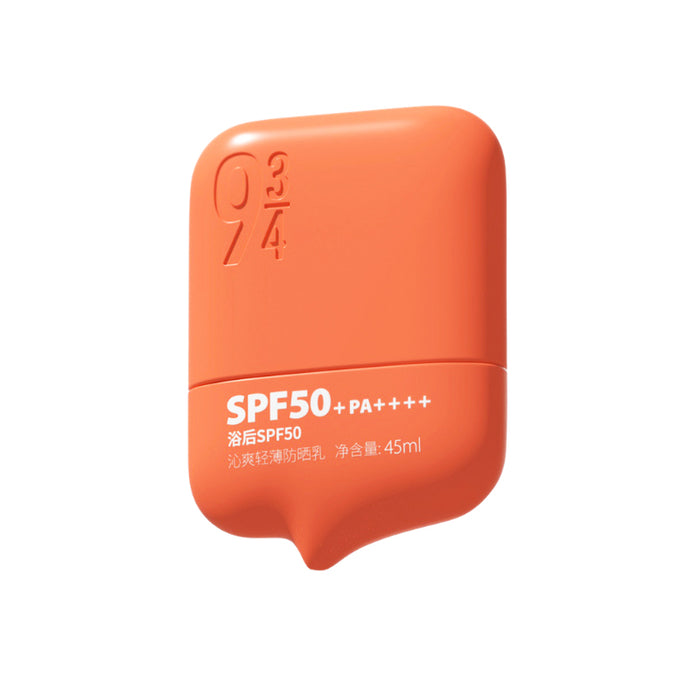 934 sunscreen lotion in an orange rounded bottle, front view