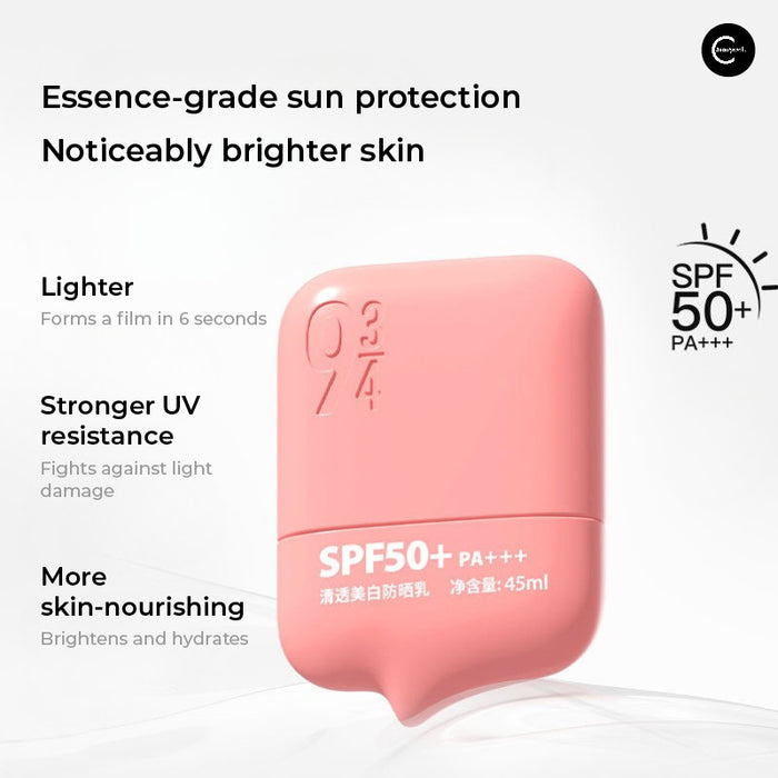 934 sunscreen lotion in a pink rounded bottle, front view