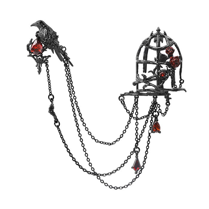 A Part Of Me Birdcage Brooch – Gothic Luxury Suit Accessory style #01