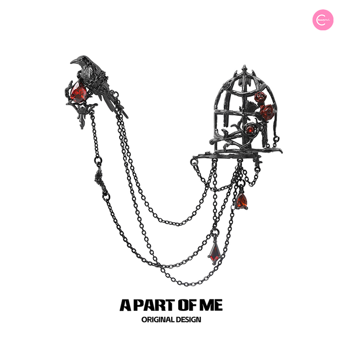 A Part Of Me Birdcage Brooch – Gothic Luxury Suit Accessory style #01