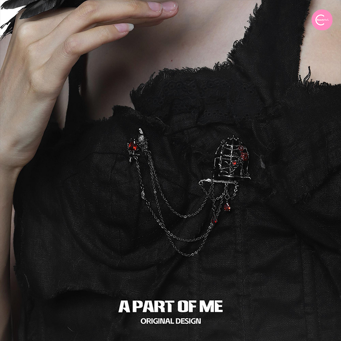 A Part Of Me Birdcage Brooch – Gothic Luxury Suit Accessory style #01