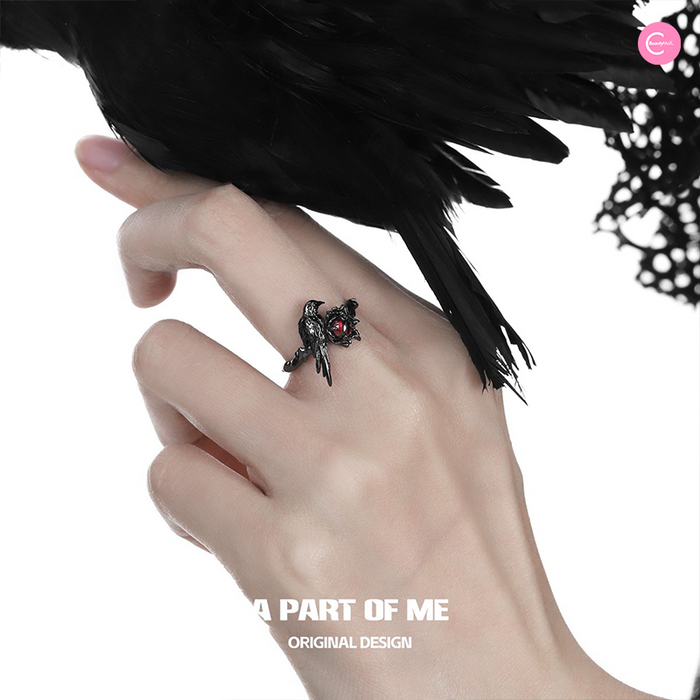 A PART OF ME Pure Silver Raven Ring style #01