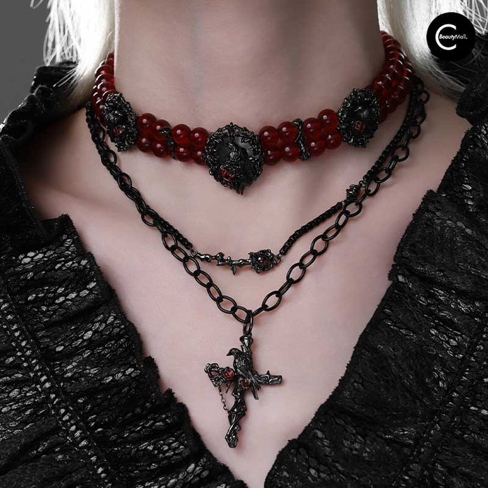 A Part Of Me Raven Muse Layered Choker Necklace style #02