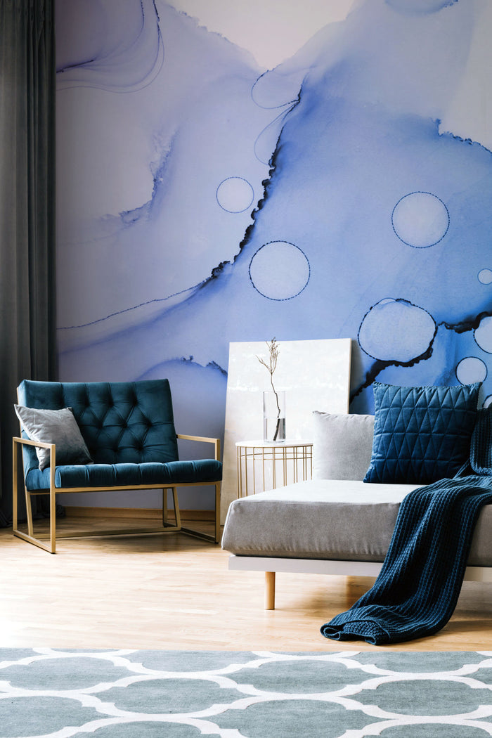 Abstract Blue Ink Utopia