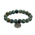 African Turquoise Bracelet | Silver Om Charm