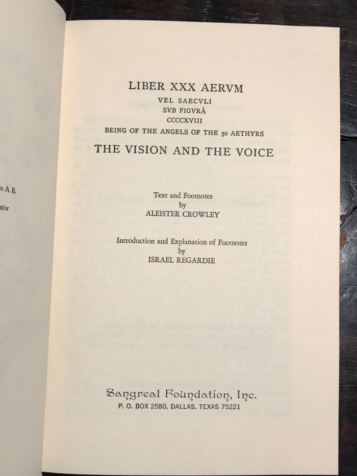 ALEISTER CROWLEY ~ THE VISION AND THE VOICE, 1st / 1st HC/DJ, 1972 REVIEW COPY