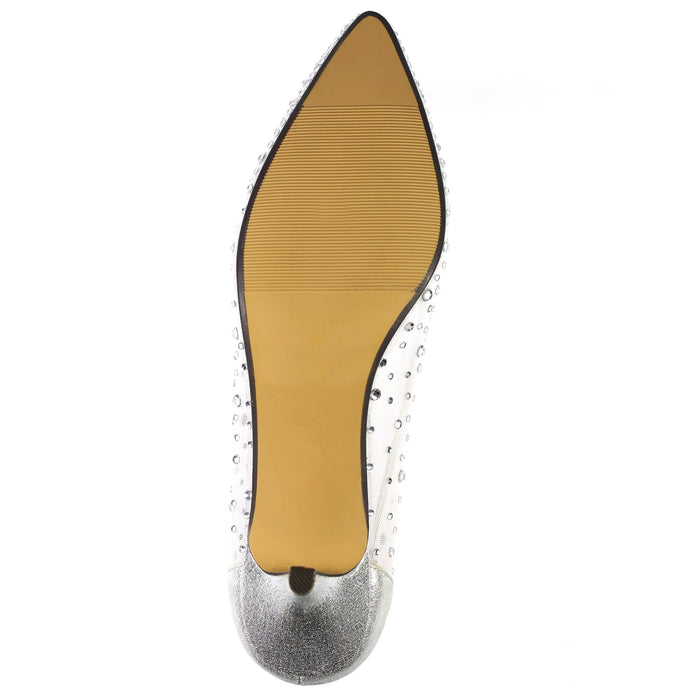 Alisha Silver Gemstone Kitten Heel