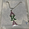 Alpha Kappa Alpha Color Crystal Filigree Necklace