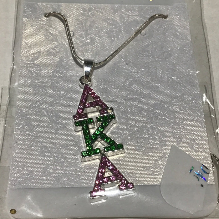 Alpha Kappa Alpha Color Crystal Filigree Necklace