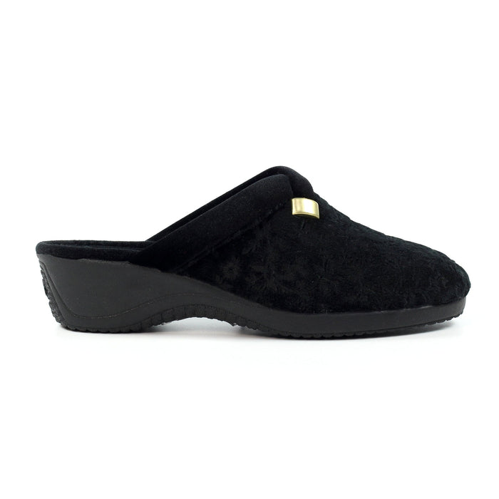Amaretto Black Mule Slipper