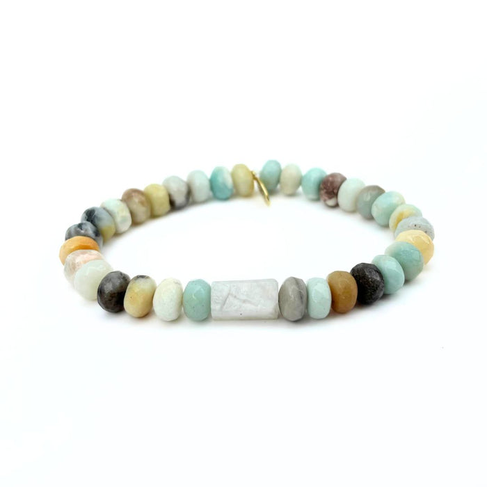 Amazonite Bracelet + Moonstone Center Stone