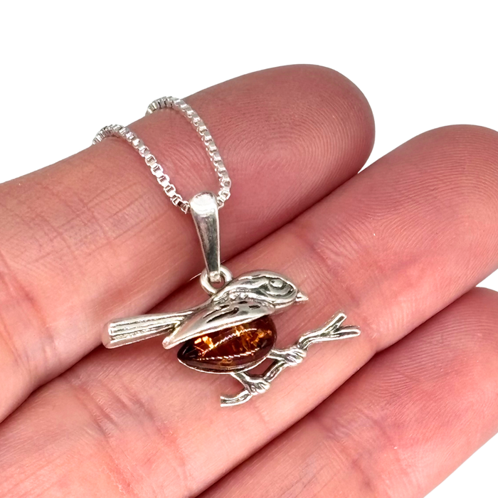 Amber Bird Necklace