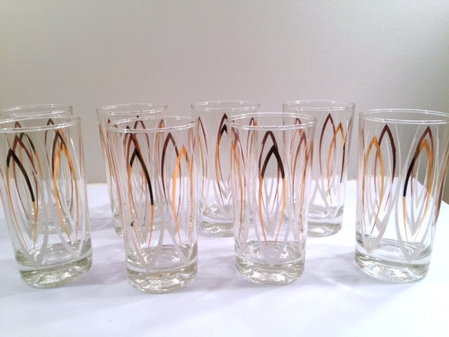 Anchor Hocking Mid-Century Festive Glassware in Original Box (Set of 8)