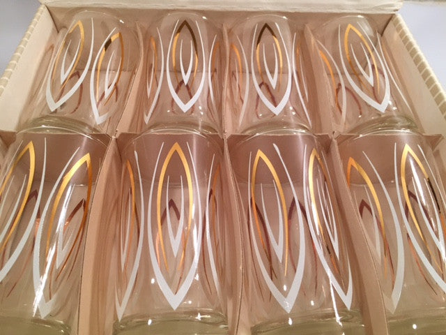 Anchor Hocking Mid-Century Festive Glassware in Original Box (Set of 8)