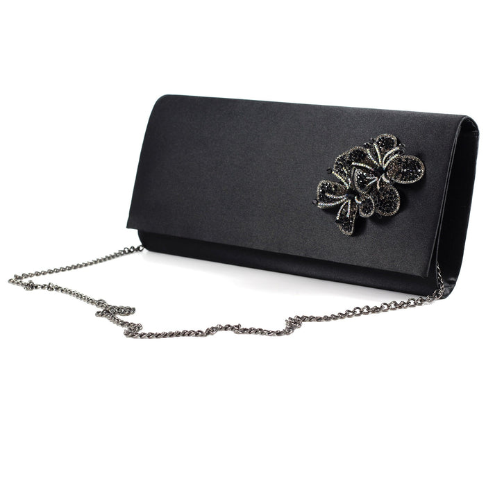 Ankara Black Satin Bag