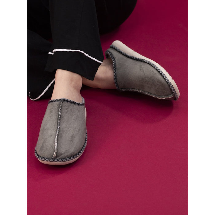 Apollonia Grey Mule Slipper