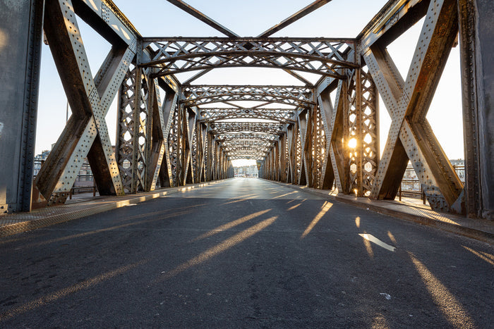Asphalt Road Beneath the Bridge
