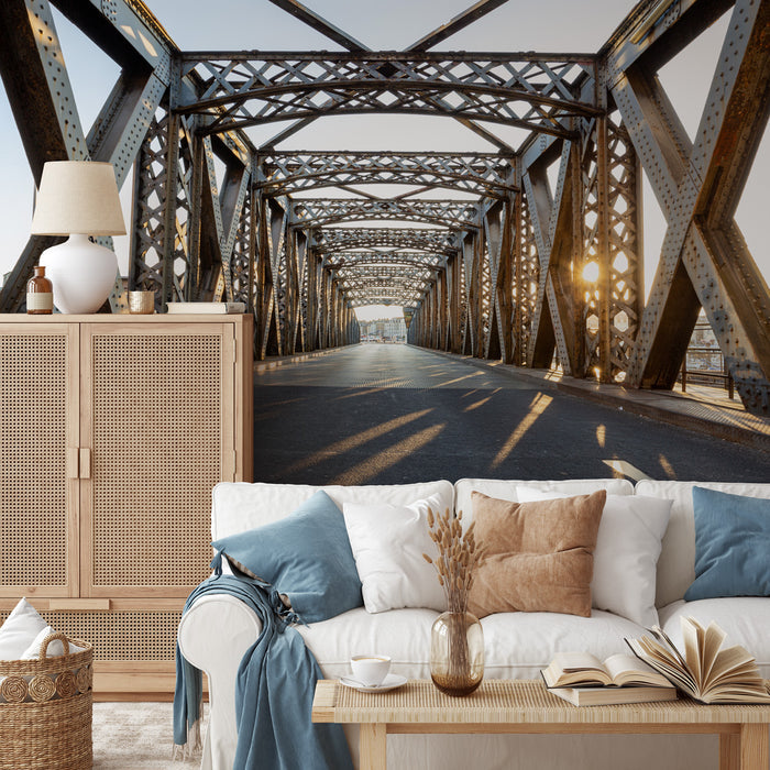 Asphalt Road Beneath the Bridge