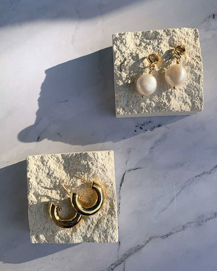 pearl earrings with removable charms