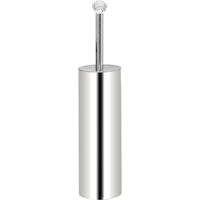 Bath Bliss Casting Toilet Brush with Crystal Ball Tip in Stainless Steel, Silver