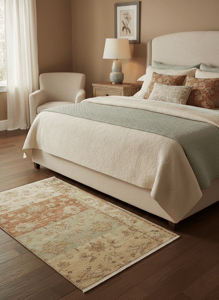 Beige And Rust Traditional Serapi Design Hand Knotted 2x5 Wool Area Rug - The Rug Decor