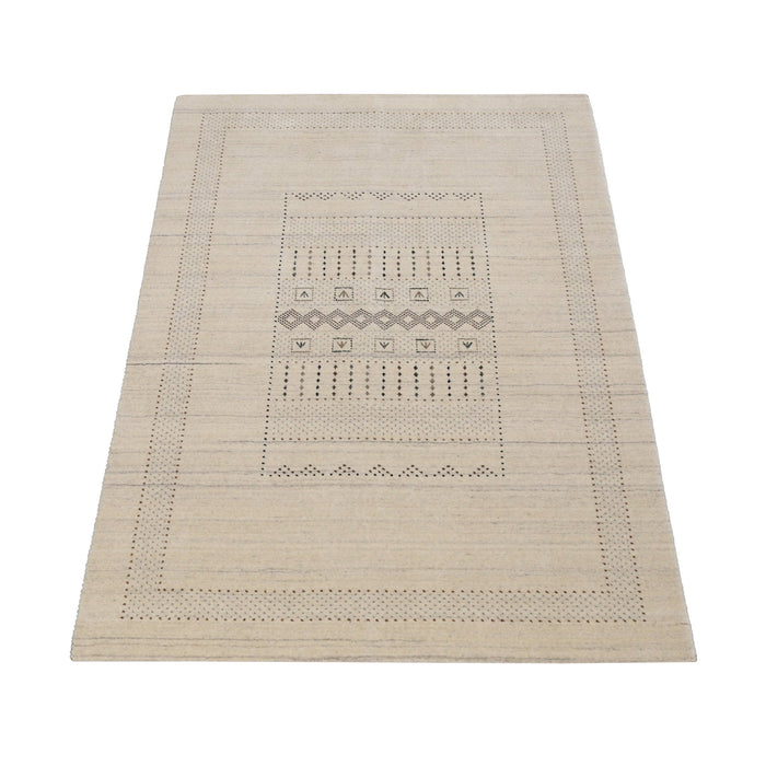Beige Gabbeh Design Hand Loomed Wool Area Rug - The Rug Decor