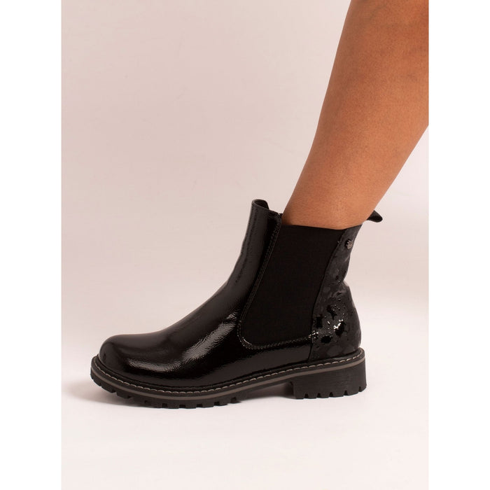 Bessy Black Patent Ankle Boot