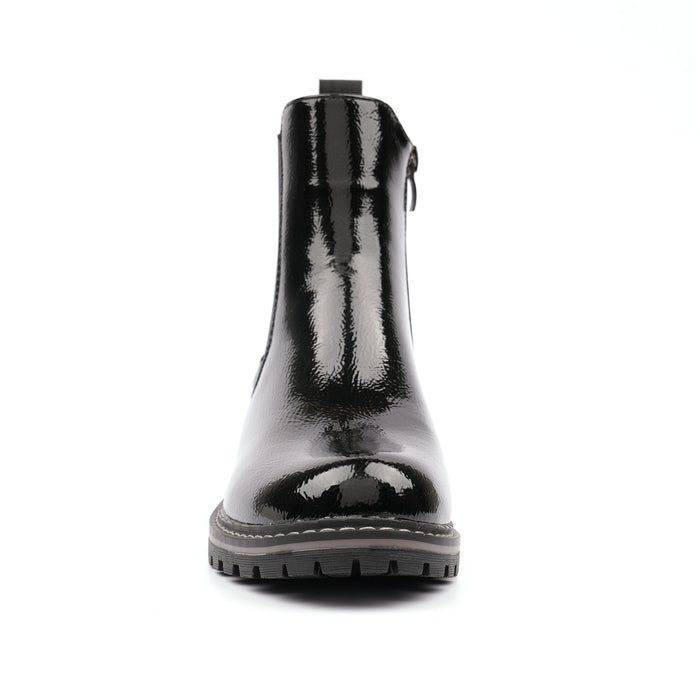 Bessy Black Patent Ankle Boot