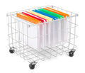 BirdRock Home Metal Wire Rolling File Cabinet | Blanket Toy Magazine Storage | Home Office Decor | Hanging Files