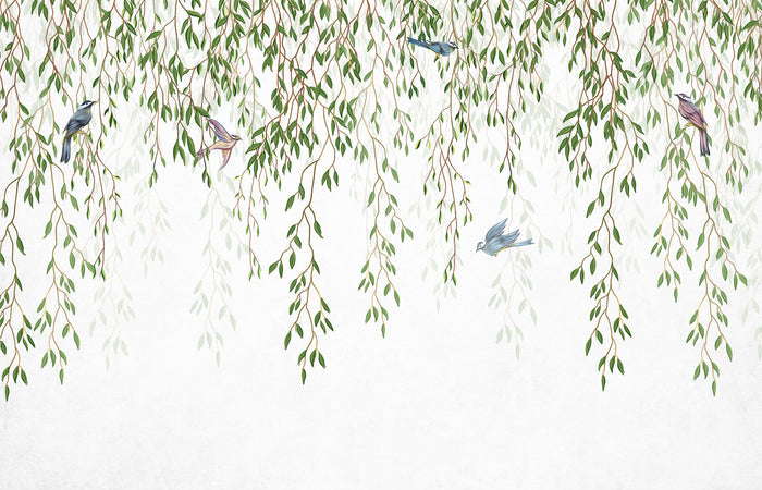 Birds and Willow Branch Chinoiserie