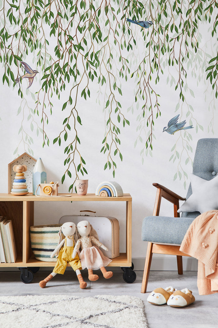 Birds and Willow Branch Chinoiserie