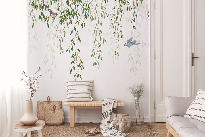 Birds and Willow Branch Chinoiserie