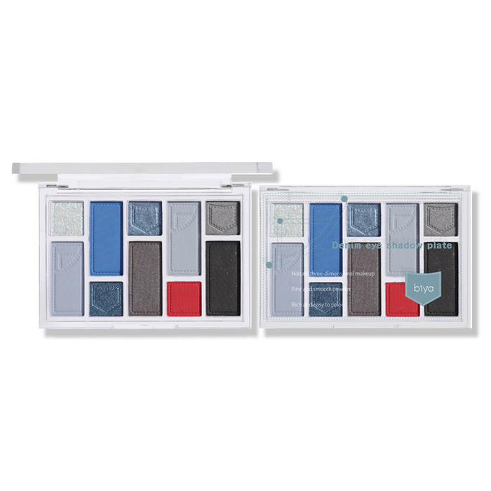 Biya Denim-Inspired 10-Color Multi-Texture Eyeshadow Palette style #101