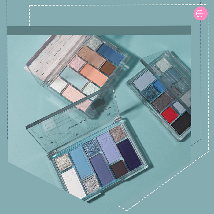 Biya Denim-Inspired 10-Color Multi-Texture Eyeshadow Palette style #102