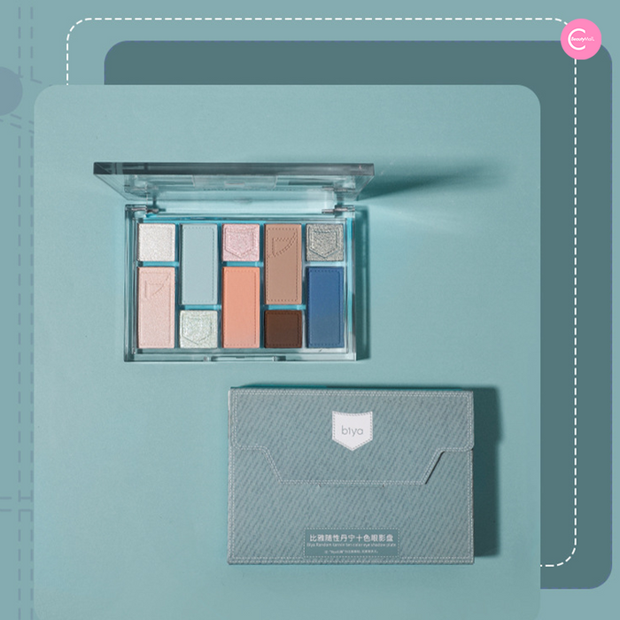 Biya Denim-Inspired 10-Color Multi-Texture Eyeshadow Palette style #101