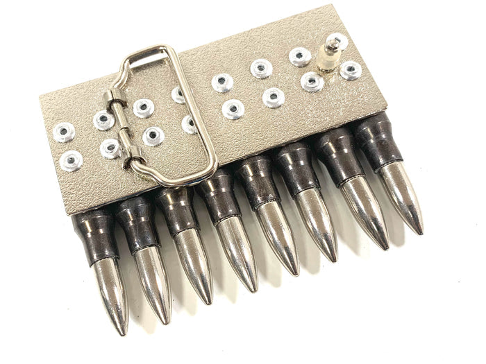 Black Shell Nickle Tips Real Bullet Belt Buckle