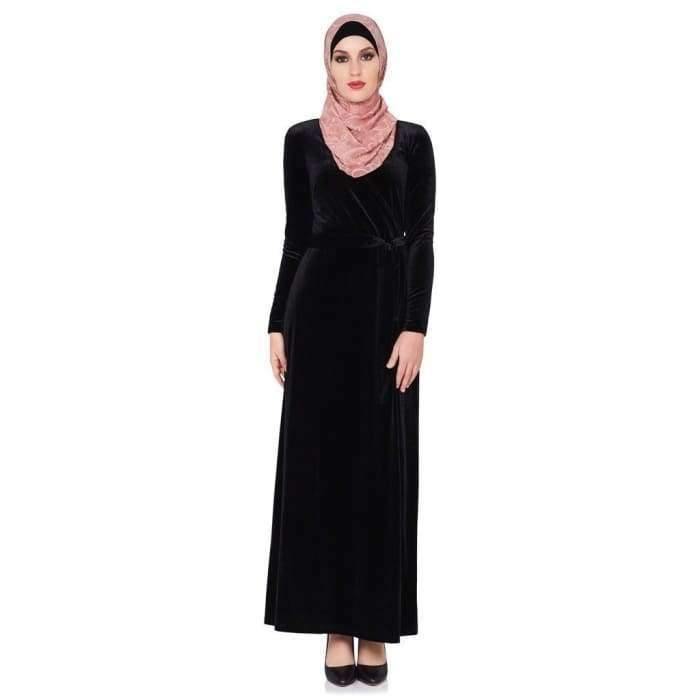 Black Velvet Wrap Dress - Divinity Collection