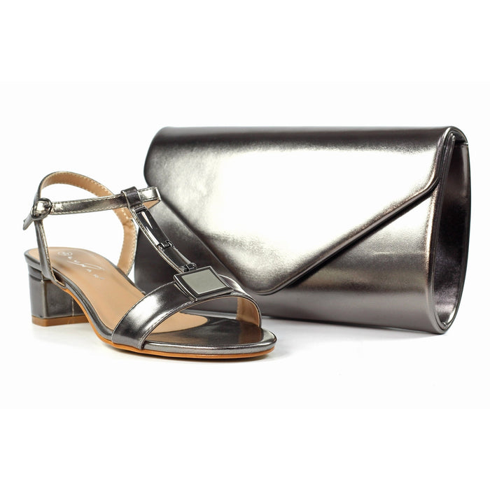 Blaze Pewter Patent Handbag