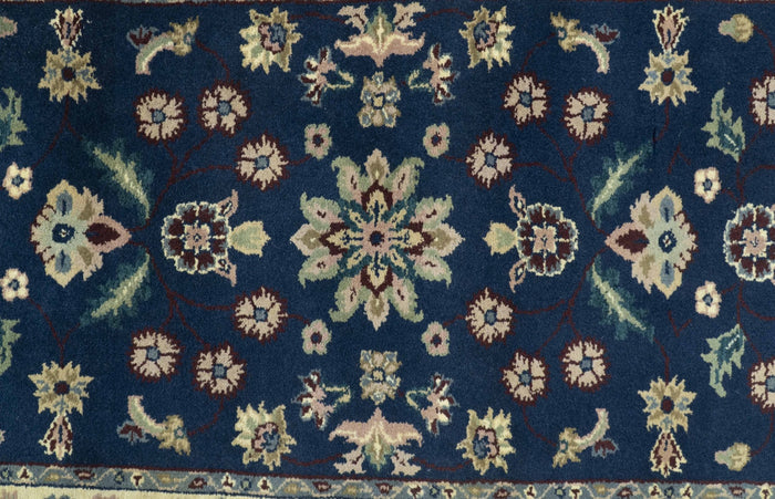 Blue And Beige Traditional Oriental Design Hand Knotted 2.5x8 wool area rug - The Rug Decor