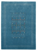 Blue And White Gabbeh Design Hand Loomed Wool Area Rug - The Rug Decor