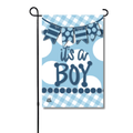 Blue It's a Boy Gingham Garden Glam Flag