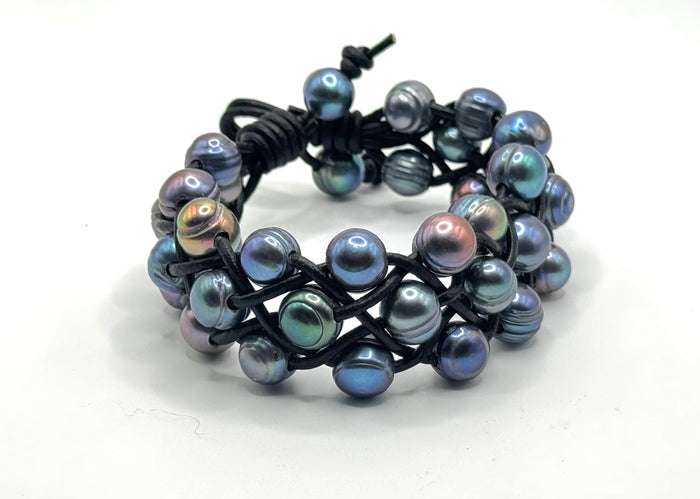 BLUE PEARL CUFF BRACELET