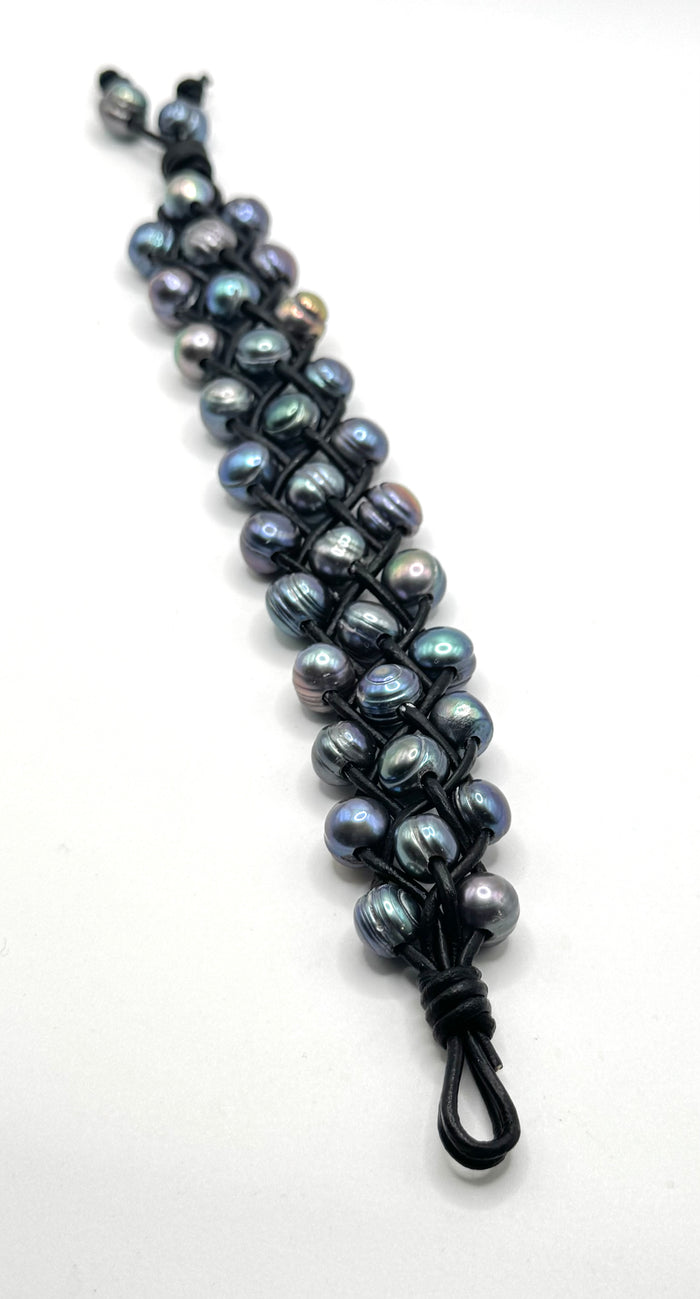 BLUE PEARL CUFF BRACELET